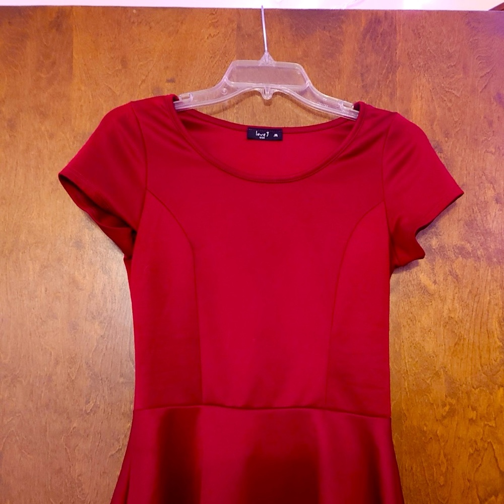 Red love J top size Medium